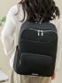 Letter Patch Decor Functional Backpack