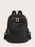 Quilted Studded Decor Functional Backpack