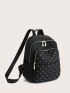 Quilted Studded Decor Functional Backpack