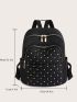 Quilted Studded Decor Functional Backpack