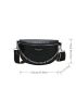 Chain Decor Crocodile Embossed Waist Bag