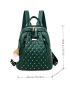 Studded & Pom Pom Decor Functional Backpack