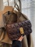 Quilted Detail Chain Decor Flap Square Bag