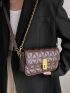 Quilted Detail Chain Decor Flap Square Bag