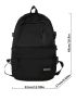 Men Letter Patch Functional Backpack