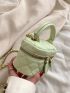 Mini Quilted Chain Crossbody Bag, Fashion PU Bucket Bag, Women's Top Handle Purse (5.51 X 3.54 X 3.54) Inch