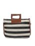 Striped Pattern Straw Bag, Clear Bag