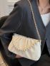 Faux Pearl Decor Ruched Bag