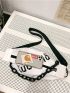 Letter Graphic Chain Decor Waist Bag