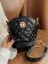 Mini Quilted Pattern Chain Bucket Bag