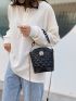 Mini Quilted Pattern Chain Bucket Bag