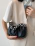 Faux Pearl Decor Ruched Bag