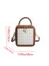 Mini Geometric Pattern Metal Decor Square Bag