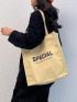 Letter Graphic Shopper Bag