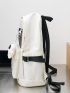 Letter Graphic Functional Backpack With Bag Charm