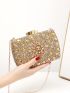 Mini Rhinestone Decor Chain Box Bag