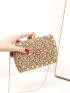 Mini Rhinestone Decor Chain Box Bag