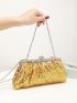 Mini Sequin Decor Chain Ruched Bag