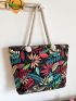 Tropical Print Shoulder Tote Bag