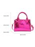 Mini Neon Pink Chevron Quilted Square Bag