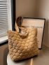 Quilted Detail Shoulder Tote Bag