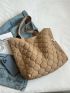 Quilted Detail Shoulder Tote Bag