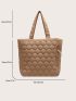 Quilted Detail Shoulder Tote Bag