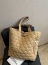 Quilted Detail Shoulder Tote Bag