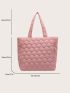 Large Shoulder Tote Bag Quilted Double Handle For College