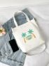 Coconut Tree & Letter Graphic Shopper Bag