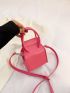 Mini Neon Pink Letter Detail Square Bag