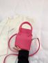 Mini Neon Pink Letter Detail Square Bag