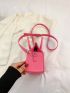 Mini Neon Pink Letter Detail Square Bag