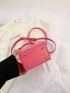 Mini Neon Pink Letter Detail Square Bag