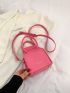 Mini Neon Pink Letter Detail Square Bag