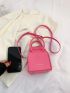 Mini Neon Pink Letter Detail Square Bag