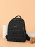 Studded Decor Quilted Functional Backpack