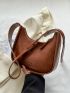 Letter Embossed Hobo Bag