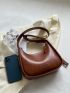 Letter Embossed Hobo Bag