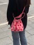 Mini Heart Pattern Bucket Bag