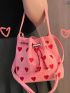 Mini Heart Pattern Bucket Bag