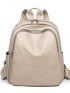 Letter Embossed Functional Backpack