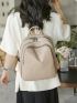 Letter Embossed Functional Backpack