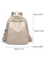 Letter Embossed Functional Backpack