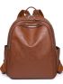 Letter Embossed Classic Backpack