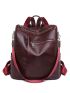 Studded Decor Zip Front Classic Backpack