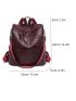 Studded Decor Zip Front Classic Backpack