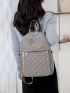 Quilted Studded Decor Functional Backpack