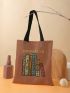 Book & Letter Graphic Shopper Bag