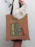 Book & Letter Graphic Shopper Bag